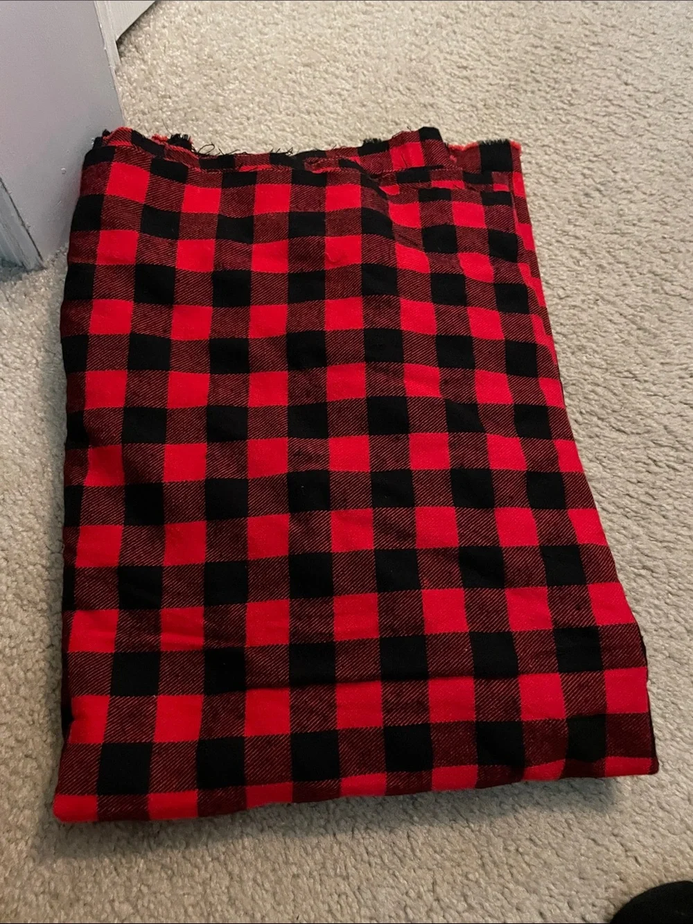2 1/2 yds. Red Black check fabric *1/4 yd extra but cut - Picture 1 of 1